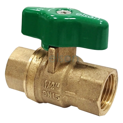 Ball Valve 722 Series Dual Approved DR Brass T Head female/female Green Handle, Rp3/4