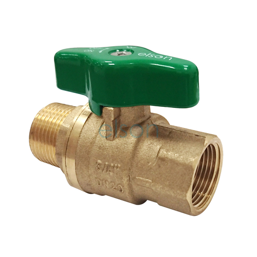 Ball Valve 728 Series Dual Approved DR Brass T Head male/female Green Handle, R3/4 x Rp3/4