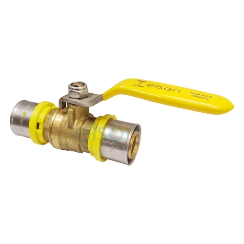 Ball Valve Bushpex Crimp Gas DR Brass Lever Handle, 25mm