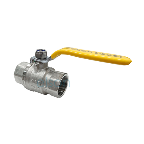 Ball Valve 732 Series Dual Approved DR Brass Lever Handle female/female Yellow Handle, Rp1 1/4