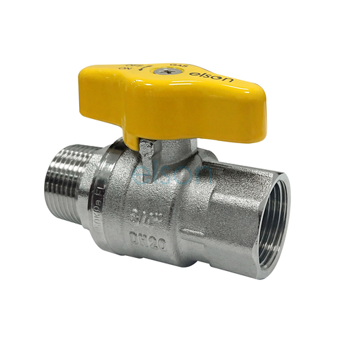 Ball Valve 733 Series Dual Approved DR Brass T Head male/female Yellow Handle, R3/4 x Rp3/4