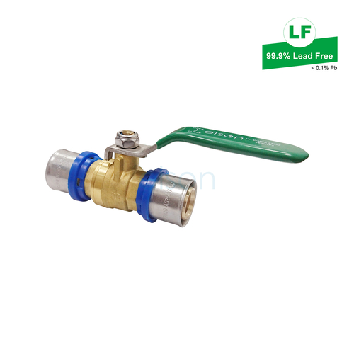BUSHPEX CRIMP-ON PEX BALL VALVE DR BRASS Lever Handle 25mm