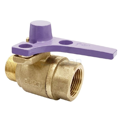 METER BALL VALVE 740 SERIES REC DR BRS R3/4 x Rp3/4 LOCKABLE LILAC HNDL