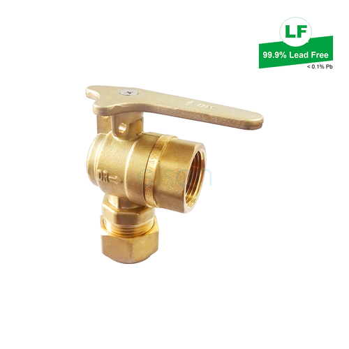 METER BALL VALVE Right Angle DR BRS Rp3/4 x 20Cn COPPER OLIVE LOCKABLE