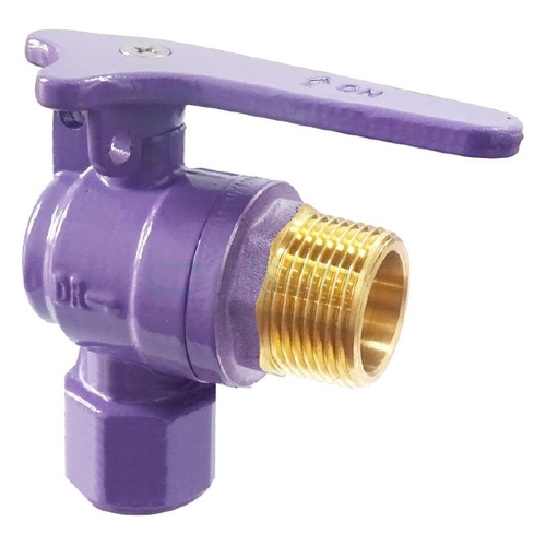 METER BALL VALVE Right Angle DR LILAC BRS R3/4 x Rp3/4 LOCKABLE