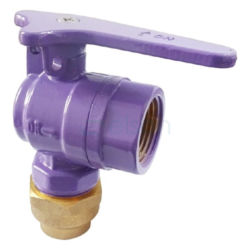 METER BALL VALVE Right Angle DR LILAC BRS Rp3/4 x 20Cn FLARED LOCKABLE