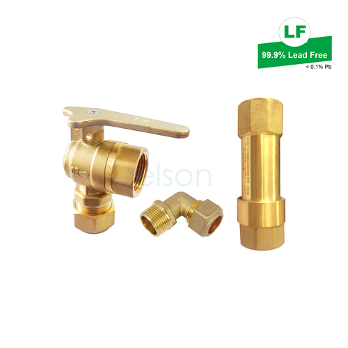 WATER METER CONNECTION KIT (Copper Olive INLET Ball Valve) DN20