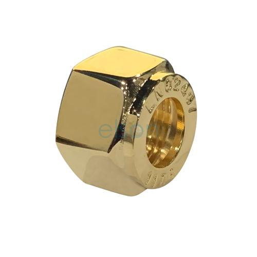 Kinco Nut Nylon Olive Compression, Gold Plated, 15mm (1/2")