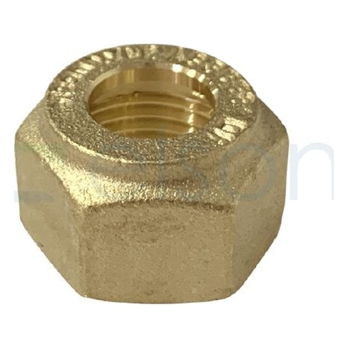 Kinco Nut Nylon Olive Compression, Heavy Duty, Brass, 15mm (1/2")