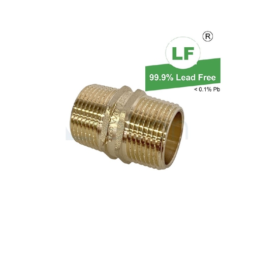 Hexagon Nipple Screwed Brass, Double Hexagon / R Thread Seal, R3/4(20mm MI)