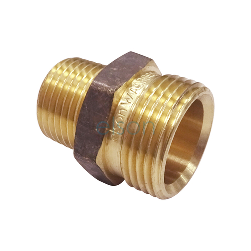 Hexagon Nipple Screwed Brass, R Thread Seal / Olive Seal, R1/2 x 20Cn (15mm MI x 20mm MI)