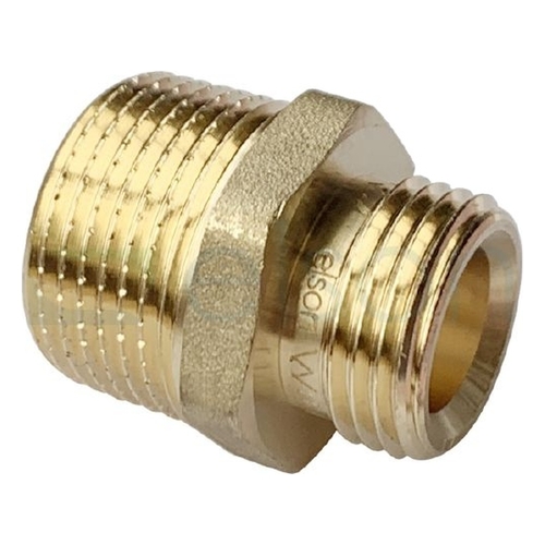 Hexagon Nipple Screwed Brass, R Thread Seal / Olive Seal, R3/4 x 15Cn (20mm MI x 15mm MI)