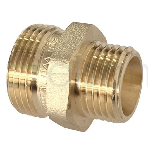 Hexagon Nipple Screwed Brass, Olive Seal / 24° Cone Seal, G1/2B x 20Cn (15 x 20mm)