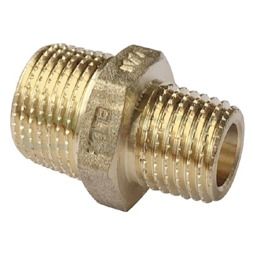 NIPPLE RED. HEXAGON 10 x 6mm (3/8" x 1/4") BRASS