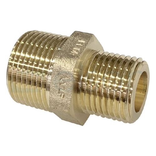 NIPPLE HEX G3/4B x G1/2B (20mm x 15mm) BRASS WASHER SEAL