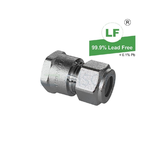 Union Nylon Olive Compression C x F, Chrome Plated, 15mm C x 15mm FI (1/2" x 1/2")