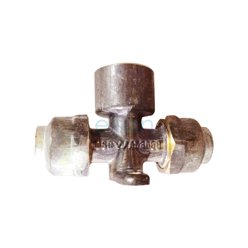 Tee Flared Compression C x C x F LUGGED, Brass, 15mm FL x 15mm FL x 15mm FI (1/2" x 1/2" x 1/2")
