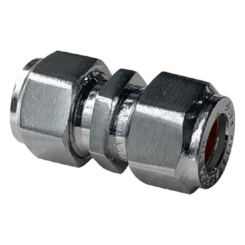 Union Copper Olive Compression C x C, Chrome Plated, 15mm C x 15mm C (1/2" x 1/2")