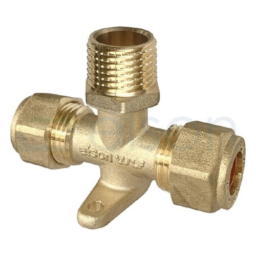 TEE CxCxM LUGGED 15mm BRASS Copper Olive