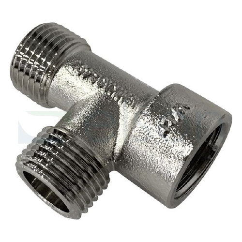 Tee Flared Compression (MI CENTRE), Nickel Plated, 15mm MI x 15mm FI x 15mm MI (1/2" x 1/2" x 1/2")