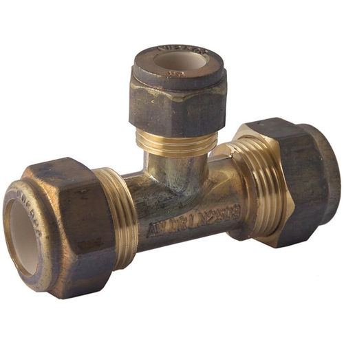 20C X 20C X 15C Tee Triple Union Reducing Nylon Compression Brass