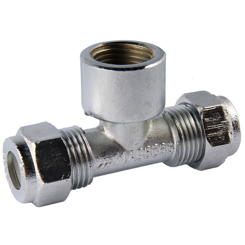 15C X 15C X 15FI Nylon Compression Tee Double Chrome Plated 
