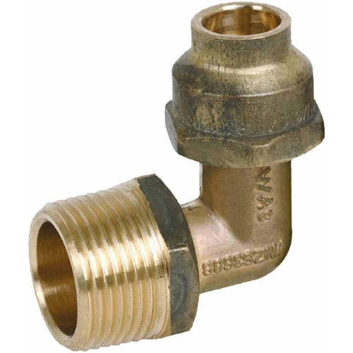 15mm MI X 20mm FL Flared Compression Elbow Reducing Brass