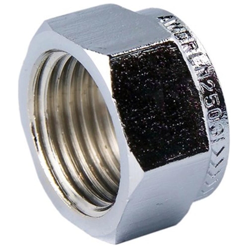 15mm Chrome Hexagon Cap Brass