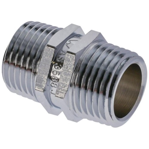 15mm Chrome Plated Hexagon Nipple Brass