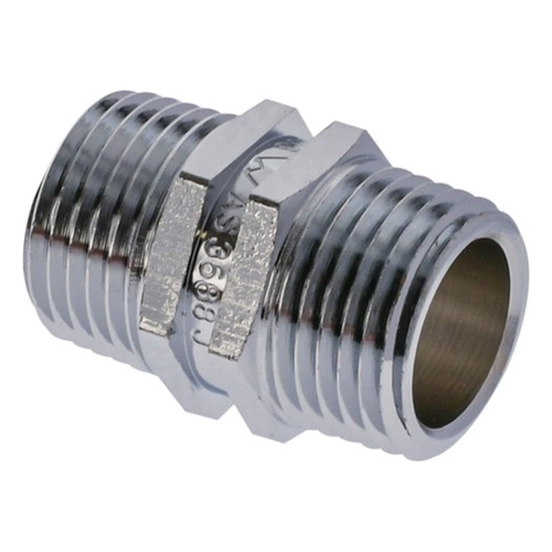 Hexagon Nipple Brass 15mm Chrome Plated Lead Free
