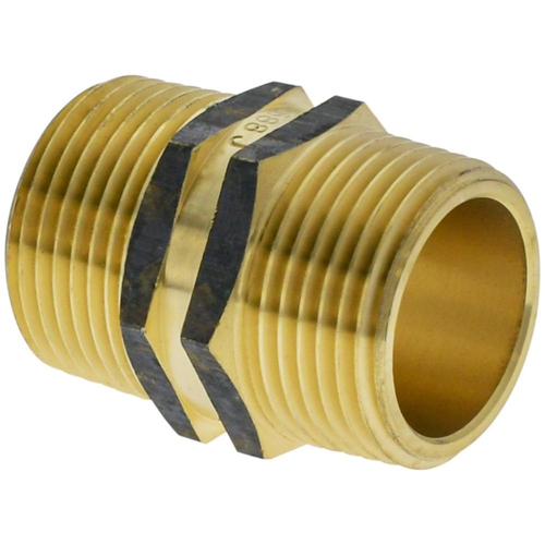 20mm Hexagon Nipple Brass