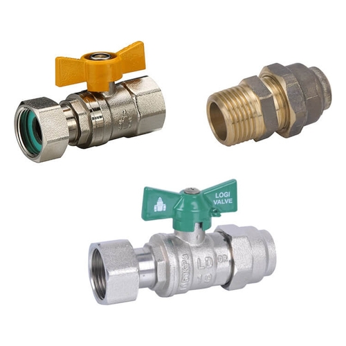 Swivel Nut Ball Valve Kits | Fi With Flared Union (Gas) & Fi X Cu Olive (Water)
