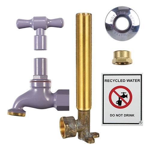 Hose Tap Kit 3/4 Fi Inlet X 5/8 Mi Outlet X 220 Long Elbow | Recycled Water Products