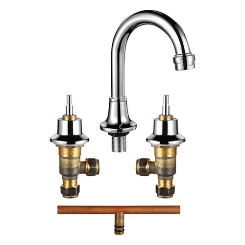 Basin Set Curved Outlet | Unstyled Tapware