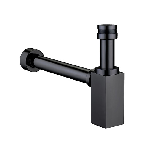 40mm Square With Adapter Bottle Trap Matte Black 