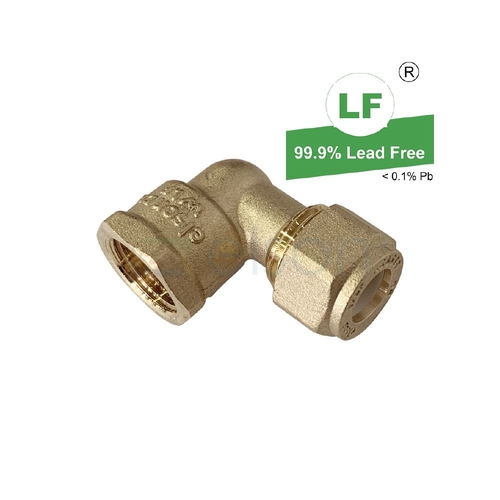 Elbow Nylon Olive Compression C F, Brass
