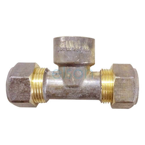 Tee Nylon Olive Compression C C F, Brass