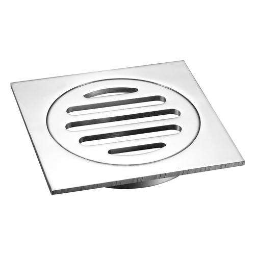 Floor Grate Square 100MM Trapscrew Short Tail Brushed Gold