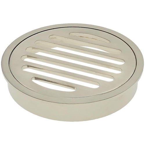 100mm Floor Grate Round Brushed Nickel 