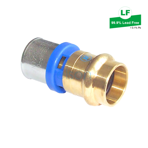 ADAPTOR DR BRASS Cu PRESS WATER 20mm x BUSHPEX CRIMP-ON WATER 25mm