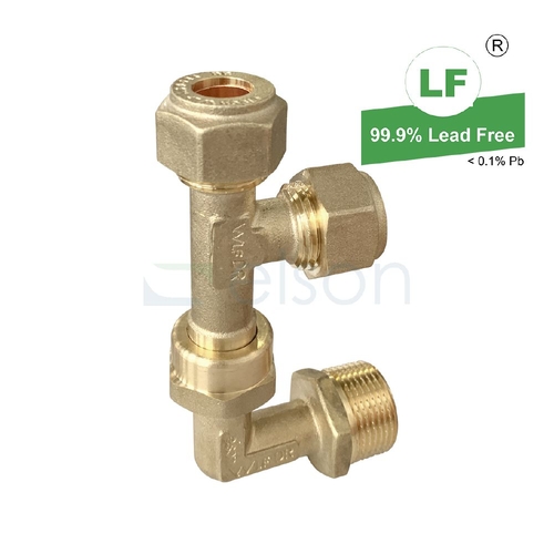 UNION-FIT SWIVEL COMBI TEE R3/4 MI x 15mm Copper Olive