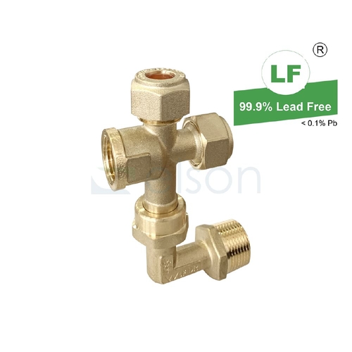 UNION-FIT SWIVEL COMBI 4-WAY R3/4 MI x 15mm Copper Olive x 15mm FI