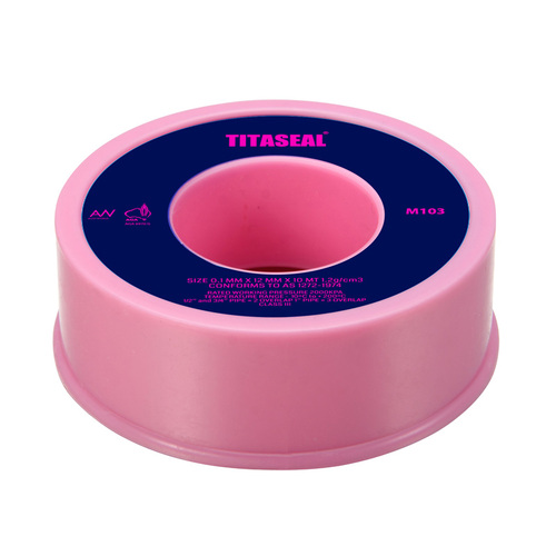 PTFE Tape Pink 12mm X 10Mt Water