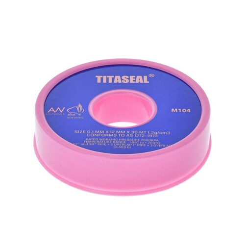PTFE Tape Pink 12mm X 30Mt Water