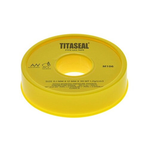 PTFE Tape Yellow 12mm X 30Mt Gas