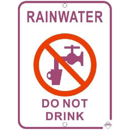 75mm x 100mm RAINWATER WARNING SIGN