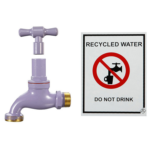 Hose Tap Recycled Water Kit Lilac 15mm