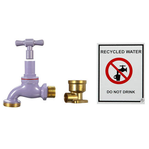 Hose Tap Recycled Water Kit Lilac 20mm