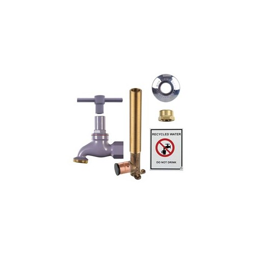 Hose Tap Recycled Water Kit With Crimp Elbow Lilac 185