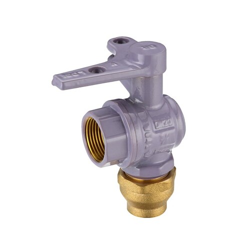 Watermarked Ball Valve Right Angle Meter Stop Lilac FL25mm